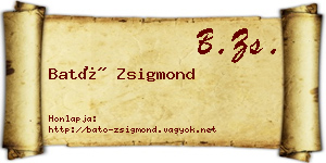 Bató Zsigmond névjegykártya
